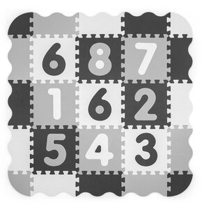 Mata piankowa MILLY MALLY Puzzle Jolly Digits 118.5 x 118.5 x 1.2 cm (25 elementów) Szary