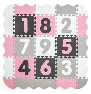 Mata piankowa MILLY MALLY Puzzle Jolly 118.5 x 118.5 x 1.2 cm (25 elementów) Różowo-szary