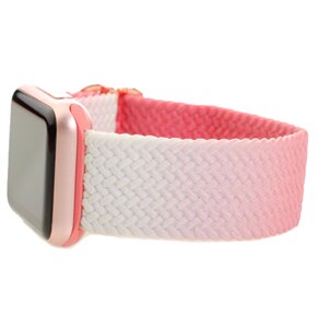 Pasek LUNA A00083 do Apple Watch 3/4/5/6/7/8/SE (38/40/41mm) Różowo-biały