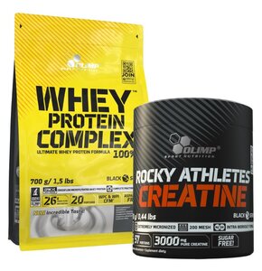 Odżywka białkowa OLIMP Whey Protein Complex 100% Waniliowy (700 g) + Monohydrat kreatyny OLIMP Rocky Athletes Creatine (200 g)