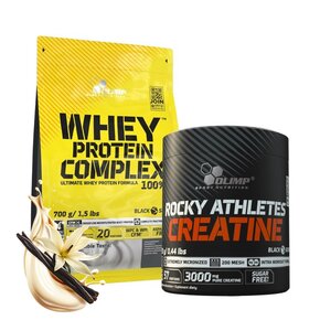 Odżywka białkowa OLIMP Whey Protein Complex 100% Waniliowy (700 g) + Monohydrat kreatyny OLIMP Rocky Athletes Creatine (200 g)
