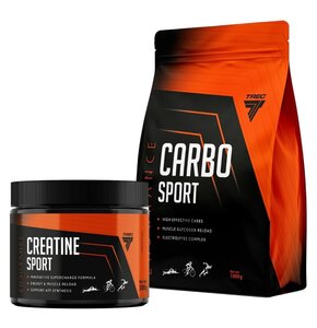 Odżywka węglowodanowa TREC NUTRITION Endurance Carbo Sport Cytrynowy (1000 g) + Monohydrat kreatyny TREC NUTRITION Endurance Kiwi (300 g)