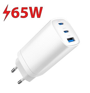 Ładowarka sieciowa GEMBIRD TA-UC-PDQC65-01-W 65W Biały