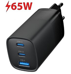 Ładowarka sieciowa GEMBIRD TA-UC-PDQC65-01-BK 65W Czarny
