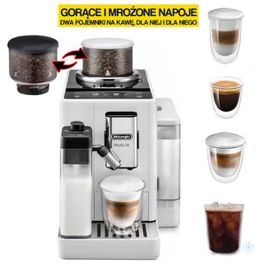 Ekspres DELONGHI Rivelia EXAM 440.55.W Kawa mrożona (2 wymienne zbiorniki kawy)