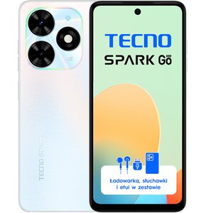 Smartfon TECNO Spark Go 2024 4/128GB 6.56" 90Hz Biały