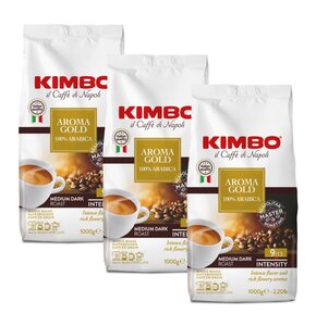 Kawa ziarnista KIMBO Aroma Gold Arabica 3 x 1 kg