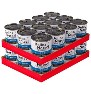 Karma dla psa DOLINA NOTECI Premium bogata w pstrąga 24 x 800 g
