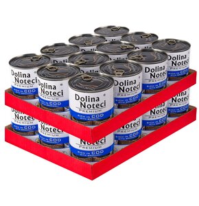 Karma dla psa DOLINA NOTECI Premium bogata w dorsza z brokułami 24 x 800 g