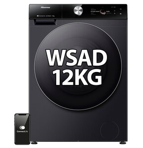 Pralka HISENSE WF7S1247BB Seria 7S 12kg 1400 obr Wi-Fi ConnectLife Autodozowanie AI SuperWash Ekran TFT Smart Assist