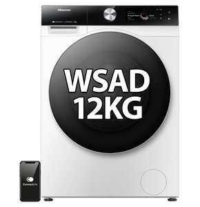 Pralka HISENSE WF7S1247BW Seria 7S 12kg 1400 obr Wi-Fi ConnectLife Autodozowanie AI SuperWash Ekran TFT Smart Assist