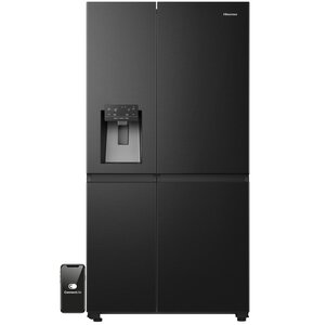 Lodówka HISENSE RS818N4TFC Side by Side No Frost 179cm Czarna Kostkarka Wi-Fi ConnectLife Metal Tech Cooling