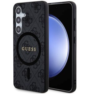 Etui GUESS 4G Collection Leather Metal Logo MagSafe do Samsung Galaxy S24+ Czarny