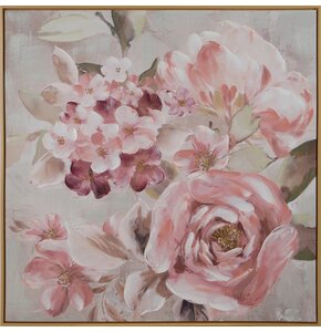 Obraz EUROFIRANY Flora 611 80 x 80 cm Ciemnoróżowy