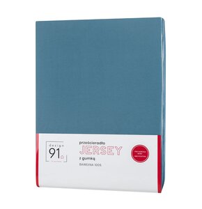 Prześcieradło EUROFIRANY Design 91 409425 Jersey 140 x 200 cm Niebieski