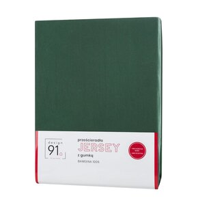 Prześcieradło EUROFIRANY Design 91 393143 Jersey 220 x 200 cm Butelkowa zieleń
