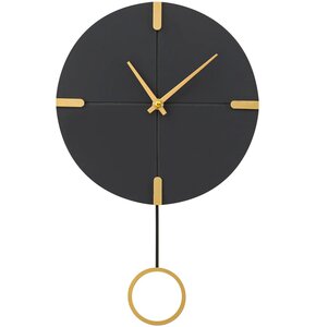 Zegar EUROFIRANY z wahadłem Czarno-złoty