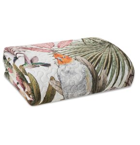 Narzuta EUROFIRANY Parrot 170 x 210 cm Zielono-różowy