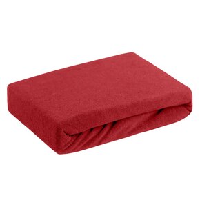 Prześcieradło EUROFIRANY Design 91 Frotte 160 x 200 cm Czerwony