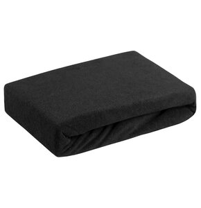 Prześcieradło EUROFIRANY Design 91 Frotte 160 x 200 cm Czarny