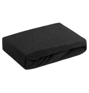 Prześcieradło EUROFIRANY Design 91 Frotte 180 x 200 cm Czarny