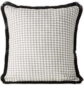 Poszewka EUROFIRANY Pepitka 45 x 45 cm Jasnopopielato-czarny