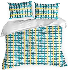 Pościel EUROFIRANY Design 91 Ida 220 X 200 cm Biało-turkusowy