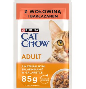 Karma dla kota CAT CHOW Adult Wołowina i bakłażan w galaretce 85 g