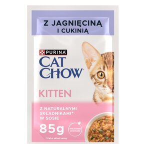 Karma dla kota CAT CHOW Kitten Jagnięcina i cukinia w sosie 85 g