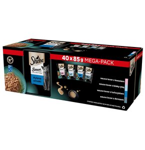 Karma dla kota SHEBA Sauce Collection Rybne Smaki (40 x 85 g)