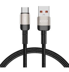 Kabel USB - USB-C TECH-PROTECT UltraBoost EVO 100W/5A 1 m Czarno-beżowy