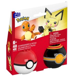 Klocki plastikowe MEGA Pokémon Charmander i Pikachu HXP13