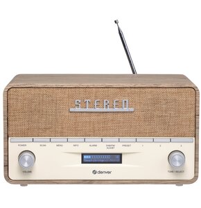 Radio DENVER DAB-36 Przenośne Brązowo-biały
