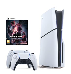 Konsola SONY PlayStation 5 Slim + 2 Kontrolery SONY DualSense Biały + Tekken 8 - Edycja Premierowa Gra PS5