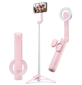 Uchwyt selfie SPIGEN S570W MagSafe Bluetooth Tripod Różowy