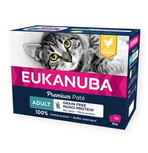Karma dla kota EUKANUBA Adult Grain Free Mono Protein Kurczak (12 x 85 g)