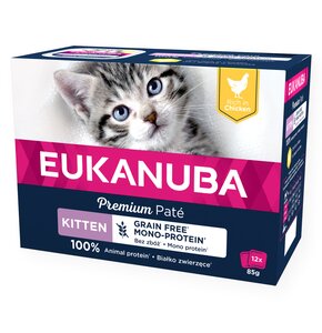 Karma dla kota EUKANUBA Kitten Grain Free Mono Protein Kurczak (12 x 85 g)