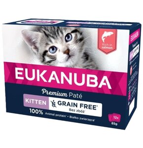 Karma dla kota EUKANUBA Grain Free Kitten Łosoś (12 x 85 g)