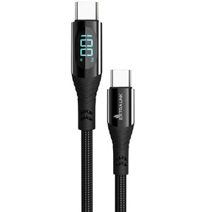Kabel USB-C - USB-C EXTRALINK CABESL04 z wyświetlaczem LCD 100W 2 m Czarny