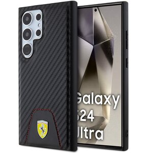 Etui FERRARI Carbon Stitched Bottom do Samsung Galaxy S24 Ultra Czarny