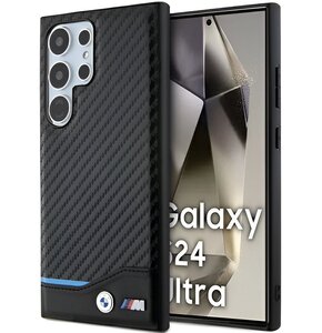 Etui BMW Leather Carbon do Samsung Galaxy S24 Ultra Czarny