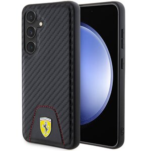 Etui FERRARI Carbon Stitched Bottom do Samsung Galaxy S24 Czarny