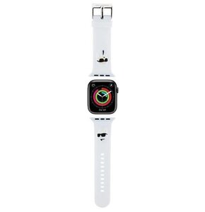 Pasek KARL LAGERFELD 3D Rubber Karl & Choupette Heads do Apple Watch (38/40/41mm) Biały