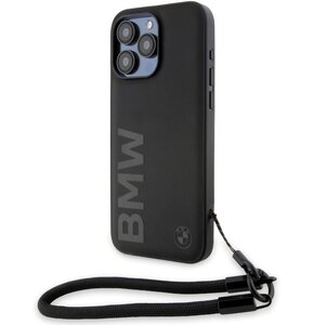 Etui BMW Signature Leather WordMark Cord do Apple iPhone 15 Pro Max Czarny