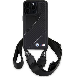 Etui BMW M Edition Carbon Stripe Strap do Apple iPhone 15 Pro Czarny
