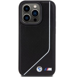 Etui BMW Perforated Twisted Line MagSafe do Apple iPhone 15 Pro Czarny