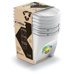 Kosz na śmieci PROSPERPLAST Sortibox IKWB25S3-427C (3x25L) Szary