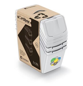 Kosz na śmieci PROSPERPLAST Sortibox SET3 ISWB20S3-427C (3x20L) Szary