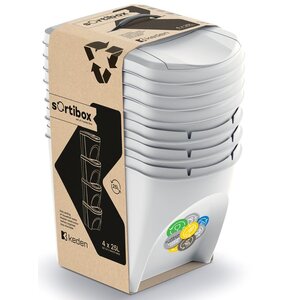 Kosz na śmieci PROSPERPLAST Sortibox IKWB25S4-427C (4x25l) Szary