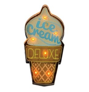 Znak metalowy FOREVER LIGHT Retro LED Ice Cream